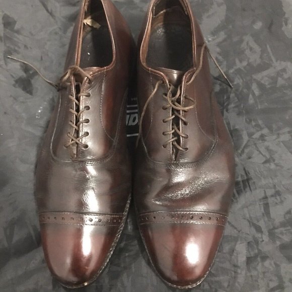 Allen Edmonds Dark Chili Brown Leather Oxfords Shoe Size 10 E 5610 - Picture 1 of 5